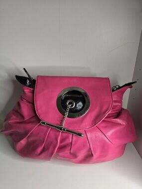 Suzie Stylish Hot Pink Women's Chain-Accent Shoulder Bag